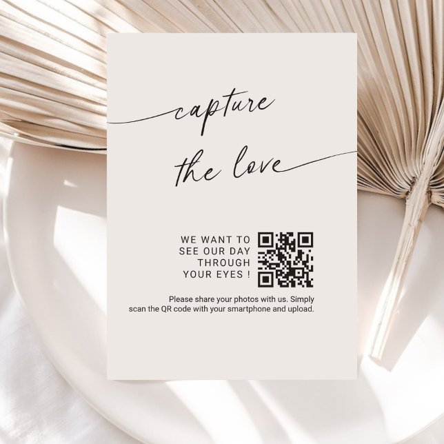 Tarjeta De Recepción Script de caligrafía de moda Captura el código QR  (Subido por el creador)