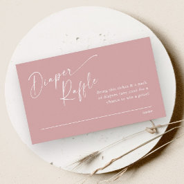 Tarjeta De Recepción Script Diaper Raffle Chica Baby Shower