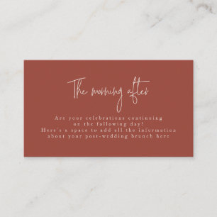 Tarjeta De Recepción Script Font Terracotta & Cream Post Boda Brunch