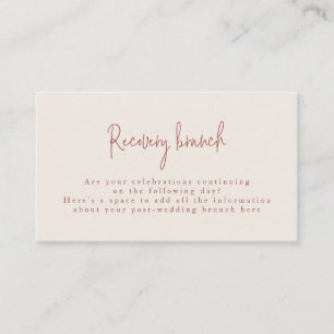 Tarjeta De Recepción Script Font Terracotta & Cream Post Boda Brunch