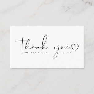 Tarjeta De Recepción Script Heart Birthday Budget Gracias Cartas