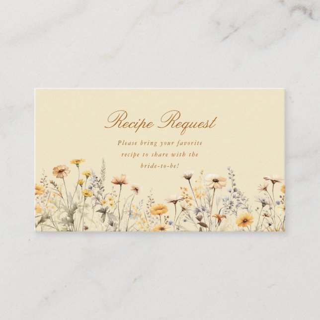 Tarjeta De Recepción Script Love In Bloom Receta Enclosure Card (Anverso)