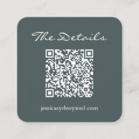 Script Wedding RSVP Detalles Código QR Verde azula