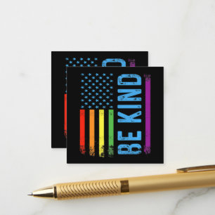 Tarjeta De Recepción Sé Amable Lgbt Lgbtq Orgullo Gay Arcoíris