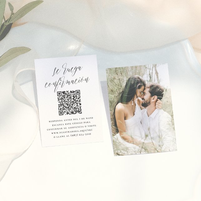 Tarjeta De Recepción Se Ruega Confirmación Código QR RSVP de Boda (Subido por el creador)
