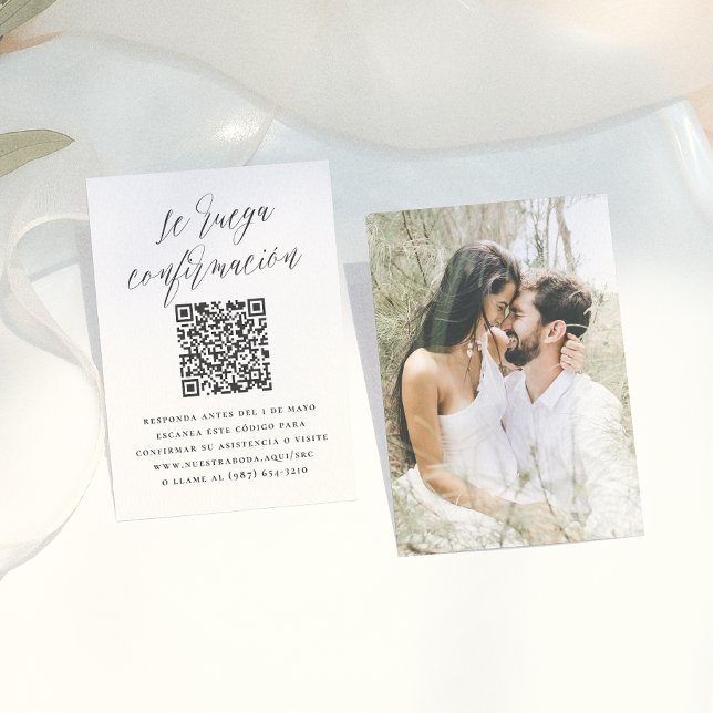 Tarjeta De Recepción Se solicita confirmación Código QR RSVP de boda (Subido por el creador)
