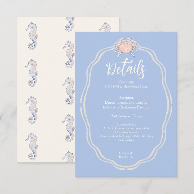 Tarjeta De Recepción sea breeze (Anverso / Reverso)