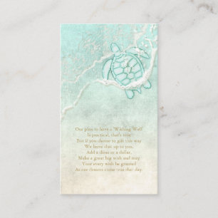 Tarjeta De Recepción Sea Foam Beach Wedding Wishing Well V1 ID837