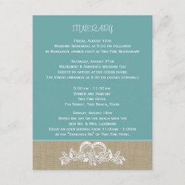 Tarjeta De Recepción Sea Garland Beach Wedding Itinerary