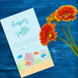 Tarjeta De Recepción Sea Life Baby Shower Diaper Raffle