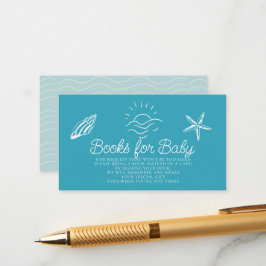 Tarjeta De Recepción Sea You Soon Blue Baby Shower Book Request