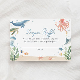Tarjeta De Recepción Sea You Soon Under the Sea Diaper Raffle Ticket