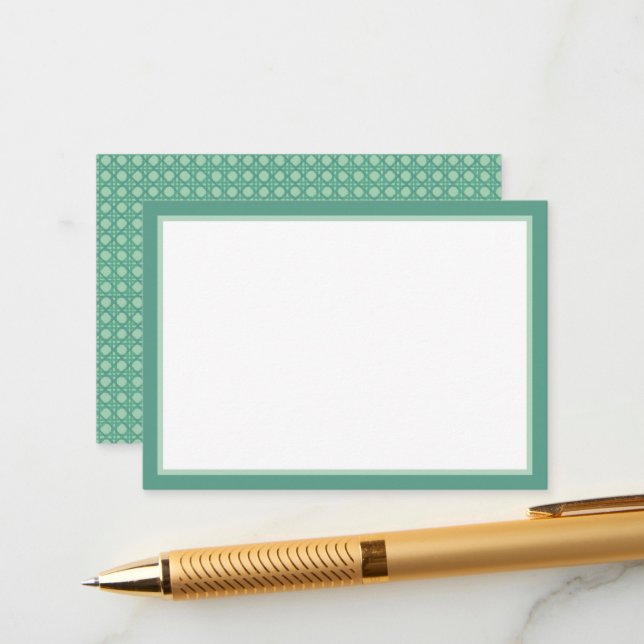 Tarjeta De Recepción Seafoam Rattan (Anverso/Reverso In Situ)