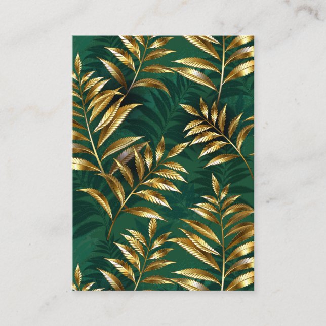 Tarjeta De Recepción Seamless pattern with golden ferns (Anverso)