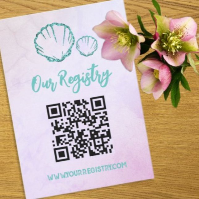 Tarjeta De Recepción Seashell Baby Shower Registry (Subido por el creador)