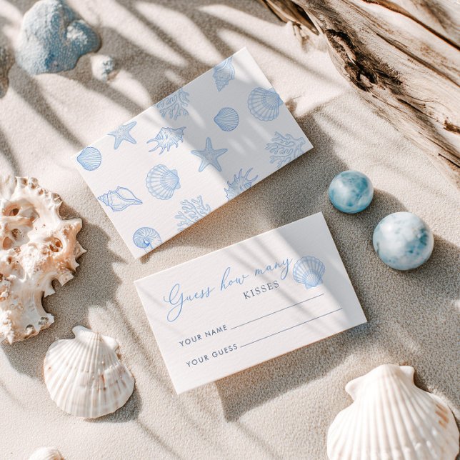 Tarjeta De Recepción Seashell Bridal Shower guess how many kisses (Subido por el creador)