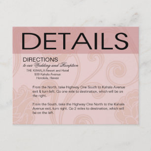 Tarjeta De Recepción Seashell Dreams Beach Wedding Directions