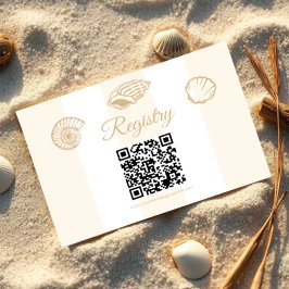 Tarjeta De Recepción Seashells & Wedding Bells Bridal Shower Registry