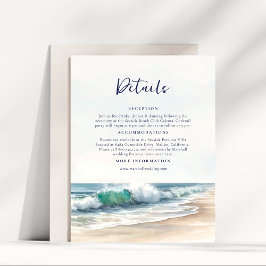 Tarjeta De Recepción Seaside Serenity Tropical Beach Waves Boda