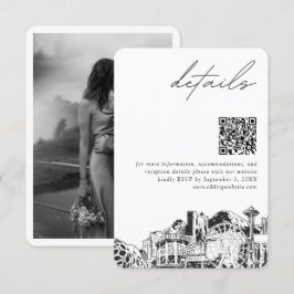 Tarjeta De Recepción Seattle Boda detalla el código QR pequeño