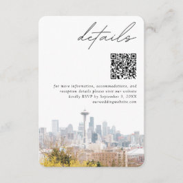 Tarjeta De Recepción Seattle Boda Kerry Park Detalles del código QR Peq