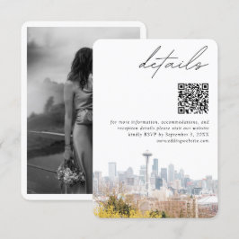 Tarjeta De Recepción Seattle Boda Kerry Park Detalles del código QR Peq