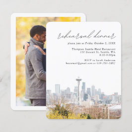 Tarjeta De Recepción Seattle Boda Kerry Park Skyline Ensayo