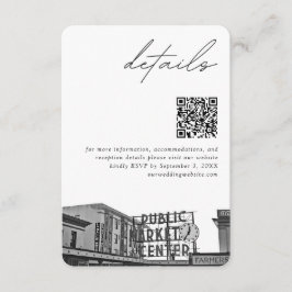 Tarjeta De Recepción Seattle Boda Pikes Place Detalles del código QR Sm