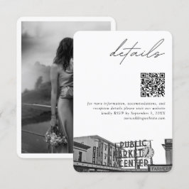 Tarjeta De Recepción Seattle Boda Pikes Place Detalles del código QR Sm