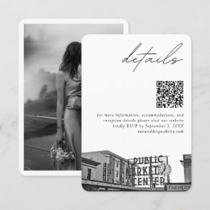 Tarjeta De Recepción Seattle Boda Pikes Place Detalles del código QR Sm
