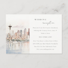 Tarjeta De Recepción Seattle Washington Landscape Wedding Reception