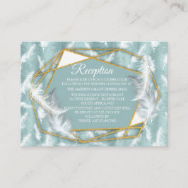 Tarjeta De Recepción Seda verde sabrosa y oro, flamencos blancos, chisp