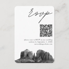 Tarjeta De Recepción Sedona Boda RSVP moderno Código QR