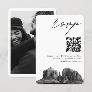 Tarjeta De Recepción Sedona Boda RSVP moderno Código QR