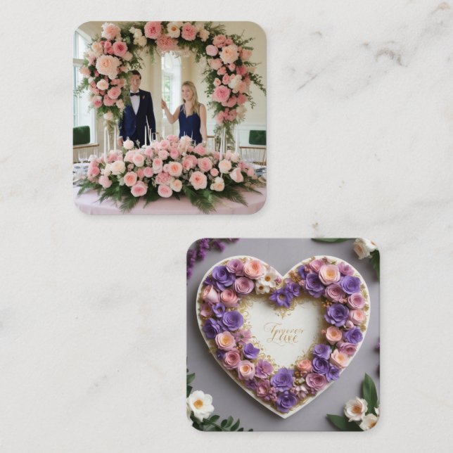 Tarjeta De Recepción Selle su día con elegancia (Anverso / Reverso)