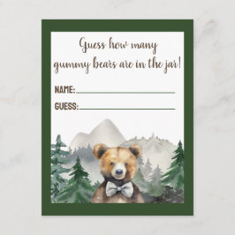 Tarjeta De Recepción Selva acuarela, osito de peluche, juego de Baby Sh