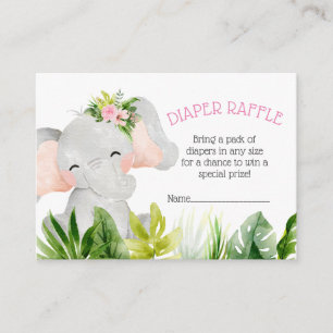 Tarjeta De Recepción Selva Safari Diaper Elephant Raffle