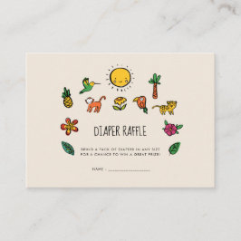 Tarjeta De Recepción Selva tropical suave Bebé ducha rifa de pañales