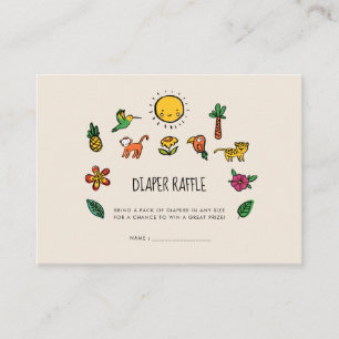 Tarjeta De Recepción Selva tropical suave Bebé ducha rifa de pañales