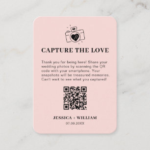 Tarjeta De Recepción Señal de código QR de Minimal Capture the Love