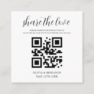 Tarjeta De Recepción Señal de código QR de proveedor de bodas en blanco
