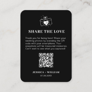 Tarjeta De Recepción señal de código QR Minimal Comparte el Amor