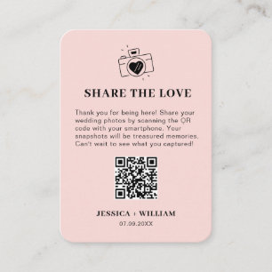 Tarjeta De Recepción señal de código QR Minimal Share the Love