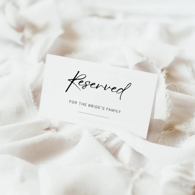 Tarjeta De Recepción Señal Reservada, Señal Reservada Minimalista (Reserved Sign, Minimalist Reserved Sign Enclosure Card)