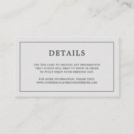 Tarjeta De Recepción Sencilla Boda Elegante en Monograma Gris Claro