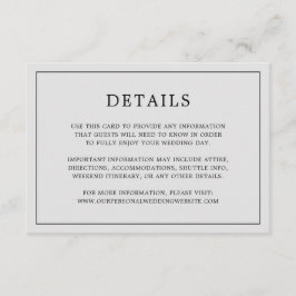 Tarjeta De Recepción Sencilla Boda Elegante en Monograma Gris Claro