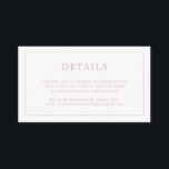 Tarjeta De Recepción Sencilla boda elegante monograma rosa claro<br><div class="desc">Simple tarjeta de gabinete boda pequeña con un diseño moderno y elegante con sus detalles rodeados por un borde delgado y su monograma en la parte posterior. Todos los elementos de diseño son de color rosa rosa polvoriento y pueden cambiarse en la herramienta de edición de diseño. Una moda y...</div>