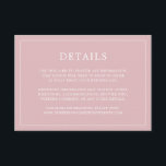 Tarjeta De Recepción Sencilla boda elegante monograma rosa claro<br><div class="desc">Una sencilla tarjeta de gabinete boda con un diseño moderno y elegante con sus detalles rodeados de un delgado borde. Todo el texto está en blanco sobre un polvoriento fondo rosado rosa. Las fuentes y los colores de fondo pueden cambiarse a los colores que desee pulsando el botón "personalizar". Una...</div>