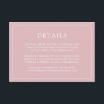 Tarjeta De Recepción Sencilla boda elegante monograma rosa claro<br><div class="desc">Una sencilla tarjeta de gabinete boda con un diseño moderno y elegante con sus detalles rodeados de un delgado borde. Todo el texto está en blanco sobre un polvoriento fondo rosado rosa. Las fuentes y los colores de fondo pueden cambiarse a los colores que desee pulsando el botón "personalizar". Una...</div>