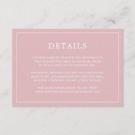 Tarjeta De Recepción Sencilla boda elegante monograma rosa claro